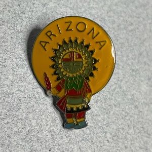 Arizona Enamel Pin Sun God Zuni Signed Masco